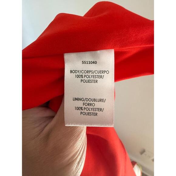 KAY UNGER NEW YORK Womens Size 6 Red Floral Sleeveless Midi Square Neck Elegant - Picture 8 of 10